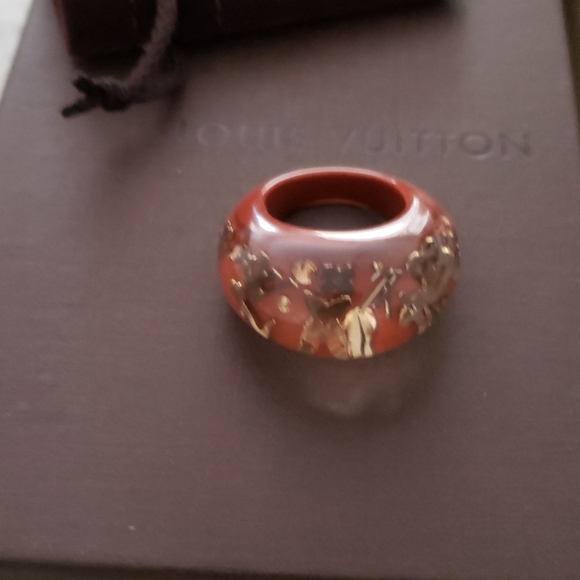 Louis Vuitton rust gold resin logo ring sz 7 (price is firm) - Picture 2 of 6